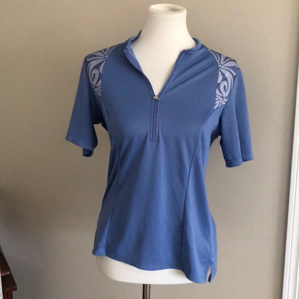 Cute Blue Patterned Cycling Top